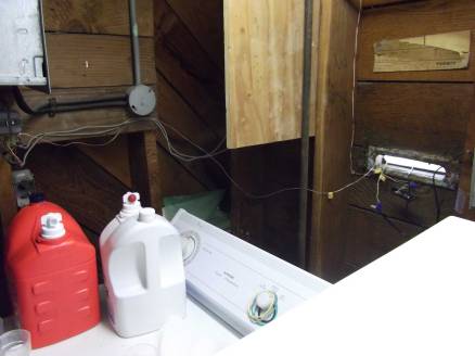 Fun figuring out house wiring. Notice the breaker box and step down transformer on the left. The grey wires lead to the first door solenoid.