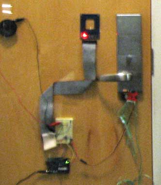 Unfinished prototype zero with Parallax reader and buzzer since the Parallax reader doesn't beep like the HID readers.